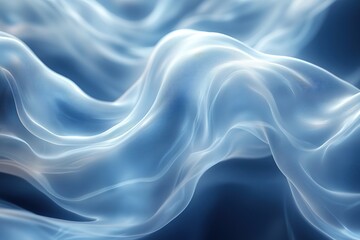 Obraz premium Abstract blue and white flowing wave pattern.