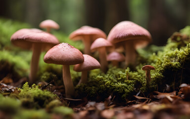 Closeup of blusher mushroom