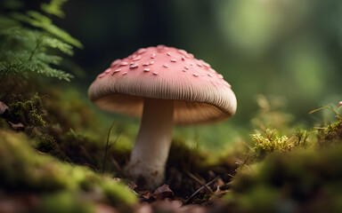 Closeup of blusher mushroom