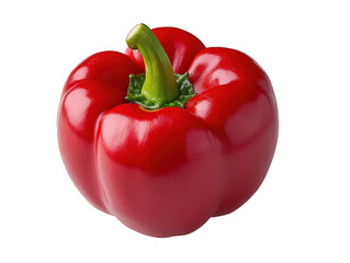 Bright red bell pepper with smooth surface, symbolizing freshness and nutritious choice for cooking. Vibrant and healthy vegetable for salads or dishes.