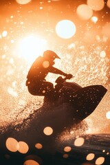 Naklejka premium Jetski in water. Summer tropical sports.