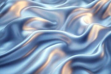 Obraz premium Abstract blue silk fabric with soft waves and gentle light.