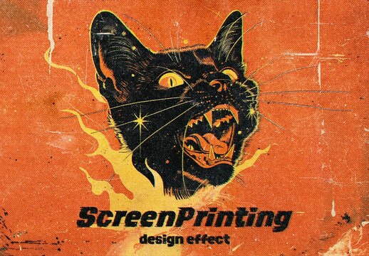 Screen Printing Design Effect Mockup