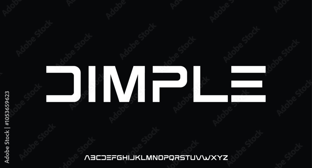 Poster abstract technology science alphabet lowercase font. digital space typography vector illustration de