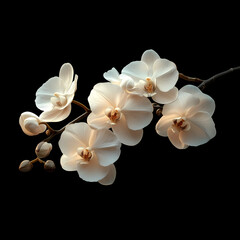 Phalaenopsis orchids, also known as "moth orchids," are graceful flowers with broad, oval petals in soft shades of white, pink, purple, and sometimes yellow