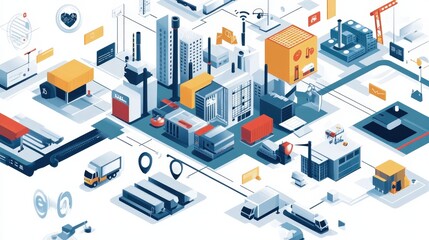 Obraz premium The use of IoT in digital transformation enables businesses to collect real-time data from connected devices, enhancing decision-making and operational efficiency