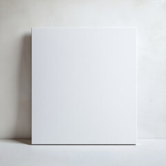 Fototapeta premium Blank painting canvas on white studio wall