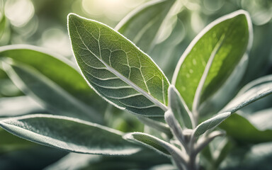 Obraz premium Closeup of sage leaf