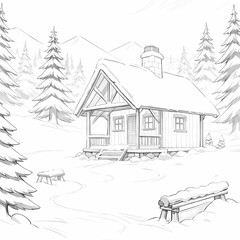 house in the snow