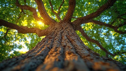 Naklejka premium Professional tree care service trimming and maintaining branches in outdoor environment