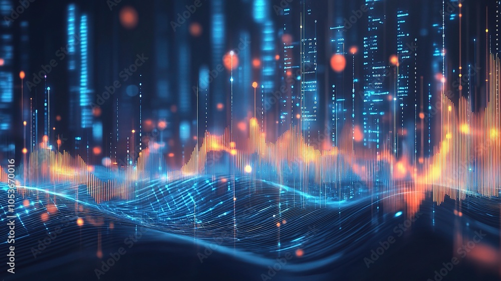 Poster abstract digital data visualization background