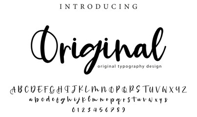 Original Font Stylish brush painted an uppercase vector letters, alphabet, typeface