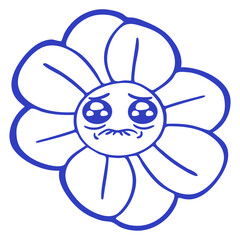 White Daisy Flower Crying Sad Face Comic Cartoon Small Pretty Leaf Beautiful Green Plant Blooming Nature Lover Flowers Gardening Gardeners Thumb Garden Hobby Blooms Blossoms Gardener Leisure Summer