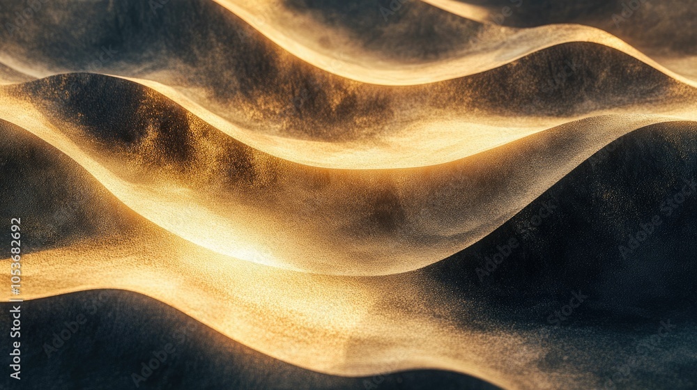 Aufkleber captivating abstract patterns in warm earthy tones of desert sands with soft shadows and fluid organ