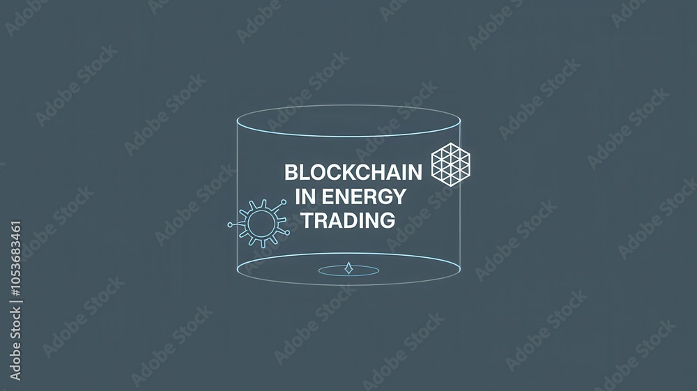 Poster blockchain technology concept in energy trading and investment futuristic graph chart and data visua