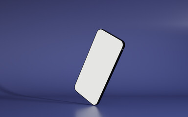 Phone orscreen phone model for promotion smartphone one blue screen mockup for sale side view