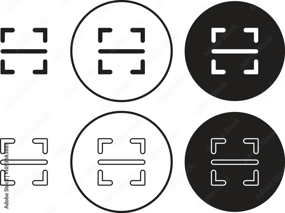 Poster set of digital scanning qr code icons. qr code for payment. qr code scan in black flat and line styl