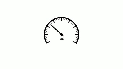 black speed meter on white background