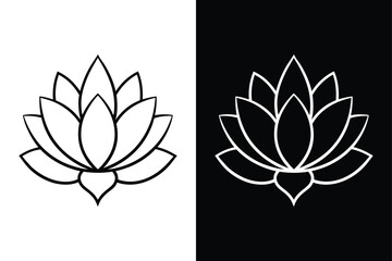 Lotus flower logo. Vector illustrations isolated on white background.	