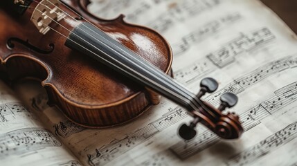 vintage sheet music background, 16:9