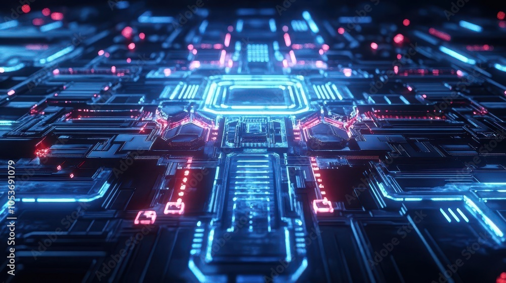 Aufkleber futuristic 3d abstract industrial background showcasing geometric shapes and intricate patterns, ill