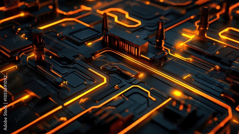 Aufkleber futuristic 3d abstract industrial background showcasing geometric shapes and intricate patterns, ill