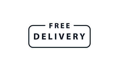 Free delivery button for online shop website. Vector illustration of button, bubble banner, modern, symbol, click , banner, post.