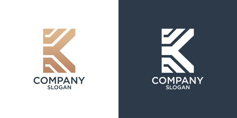 collection of letter k abstract monogram logo design vector