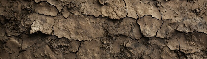 Cracked and Textured Brown Earth Surface