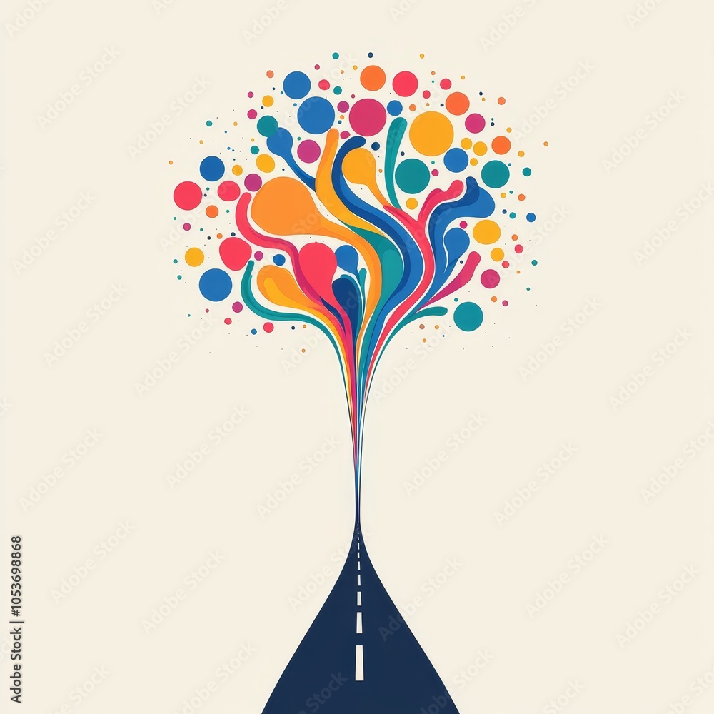 Poster abstract representation of stress in colorful patterns