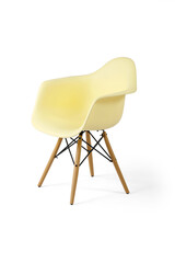 Plastic chair isolated on white background .