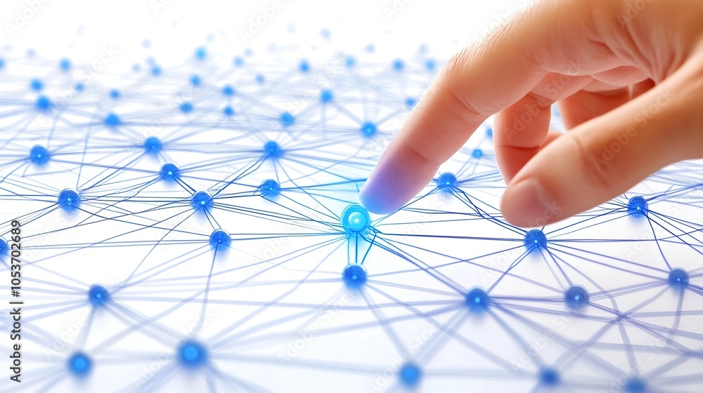 Poster interconnected network of digital information and technological concepts