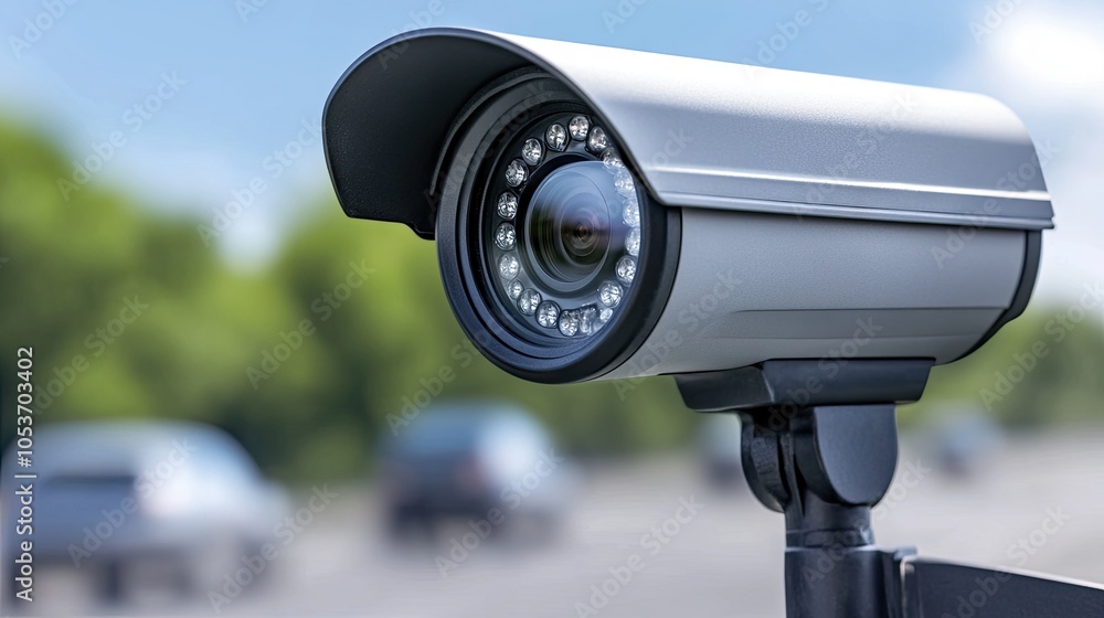 Poster traffic monitoring technology captures vehicles on busy highway with innovative hexagonal overlay de