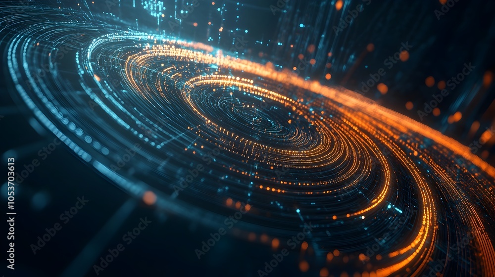 Aufkleber captivating futuristic wireframe spiral composition with glowing lines and dynamic shapes
