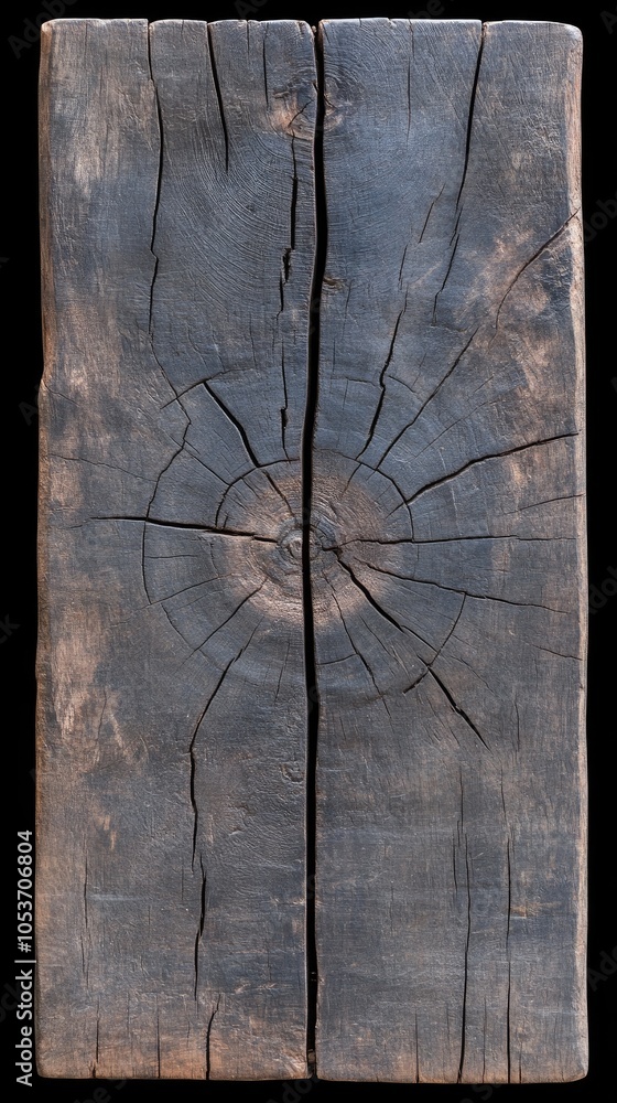 Poster ultra-realistic cross-section of a tree trunk showcasing intricate grain patterns and natural cracks