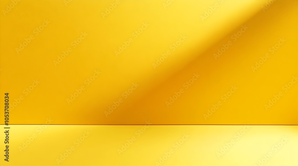 Poster bright yellow gradient background with soft shadows for advertising messages