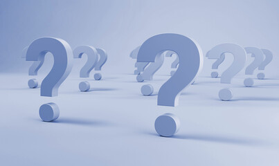Question marks grid on green background. Sustainability concept.