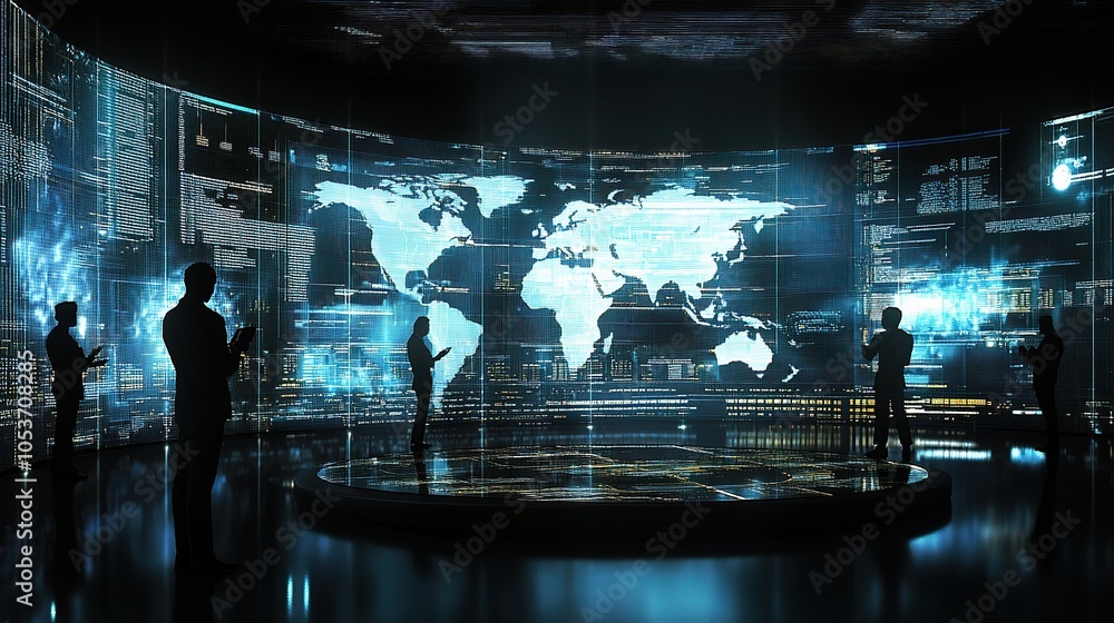 Poster modern data visualization in digital environment