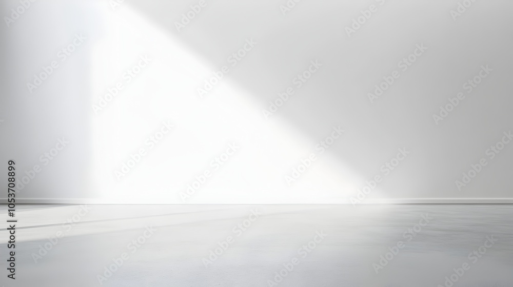 Poster minimalist white background with soft reflections and lighting for product display