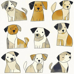 Obraz premium set of dogs
