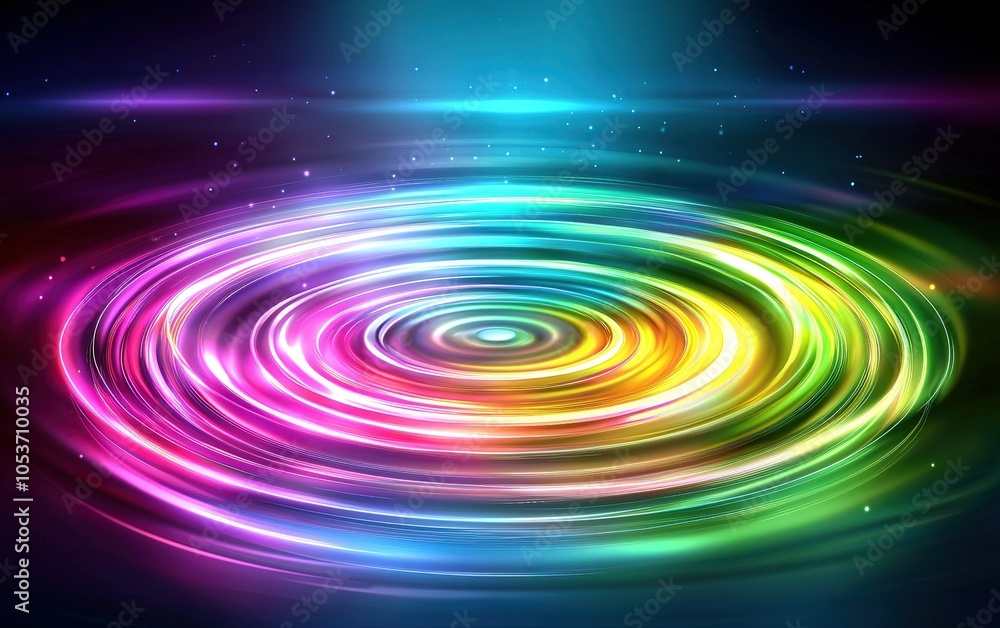 Aufkleber colorful swirling light patterns create a vibrant display in an abstract digital art composition