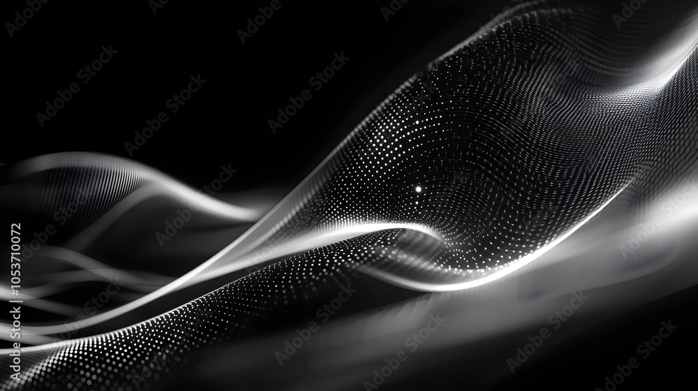 Poster sleek minimalist abstract representation of flowing digital data exchange