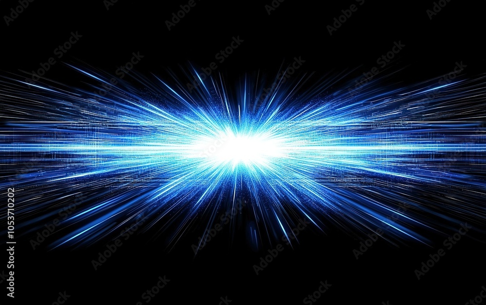 Aufkleber dynamic burst of blue light radiating from the center, creating a captivating visual effect against 