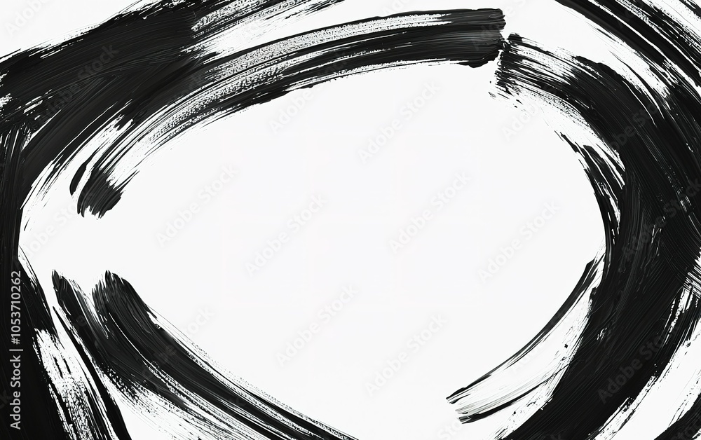 Aufkleber black brush strokes create a dynamic and abstract pattern on a clean white background, showcasing bo