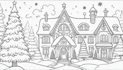 Naklejka premium Weihnachten Ausmalbilder für Kinder