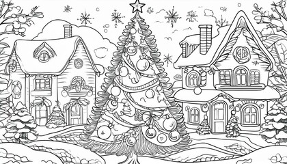 Fototapeta premium Weihnachten Ausmalbilder für Kinder