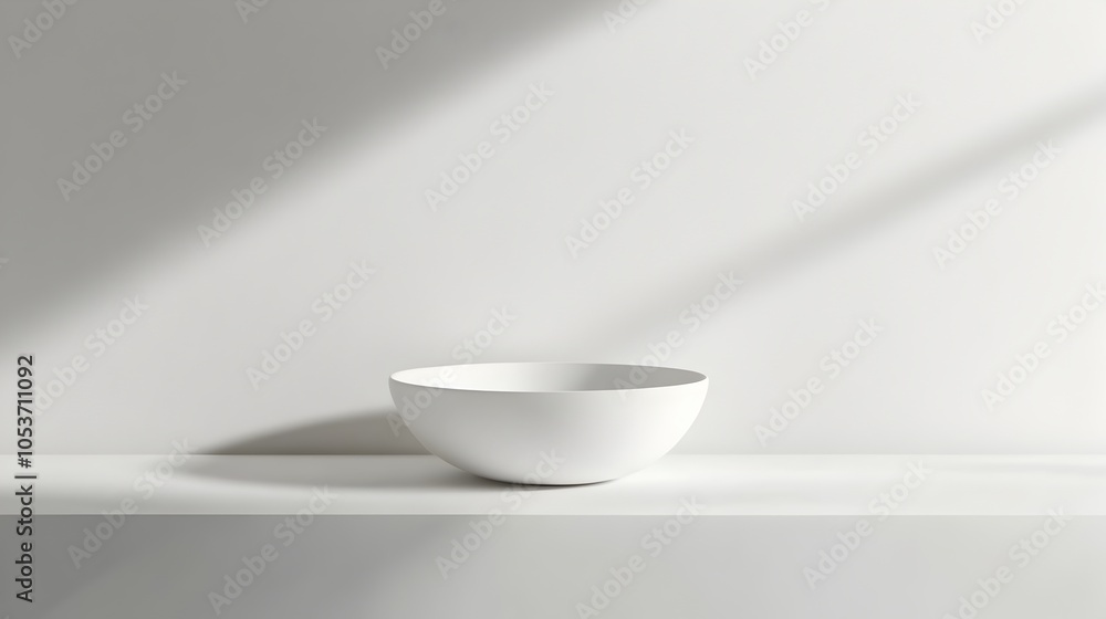 Poster clean and minimal white background with soft lighting for advertisements and copyspace