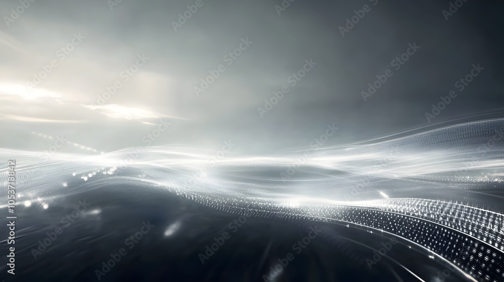 Aufkleber sleek and abstract light grey digital background with space for text