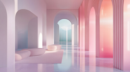 Serene Abstract Space with Ambient Lighting