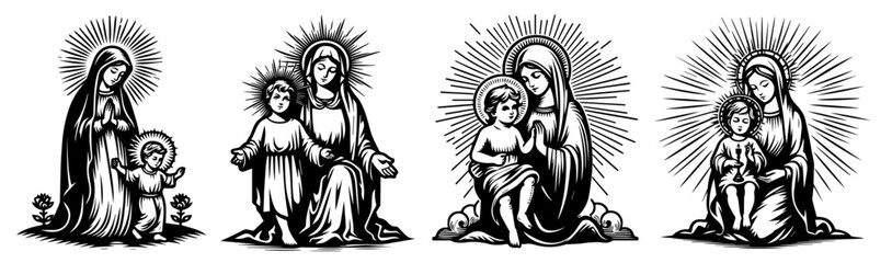 Obraz premium Our Lady Virgin Mary Madonna with baby Jesus